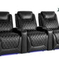 by Valencia Seating Sofa Row of 3 | Width: 99.75" Height: 42.75" Depth: 38" / Midnight Black Valencia Oslo Home Theater Seating