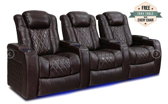 by Valencia Seating Sofa Row of 3 | Width: 99" Height: 43.5" Depth: 39.25" / Dark Chocolate Valencia Tuscany Home Theater Seating