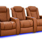 by Valencia Seating Sofa Row of 3 | Width: 99" Height: 43.5" Depth: 39.75" / Royal Cognac Valencia Tuscany Ultimate Edition