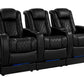 by Valencia Seating Sofa Row of 3 | Width: 99” Height: 50.5” Depth: 39.75” / Midnight Black Valencia Tuscany Theater Seating With Risers