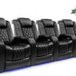 by Valencia Seating Sofa Row of 4 | 129.75" Height: 43.5" Depth: 39.25" / Midnight Black Valencia Tuscany Home Theater Seating