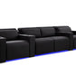 by Valencia Seating Sofa Row of 4 - Loveseat Center | Width: 116" Height: 35.5" Depth: 41.5" / Black Valencia Barcelona Home Theater Seating