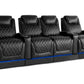 by Valencia Seating Sofa Row of 4 Loveseat Center | Width: 124.75” Height: 49.75” Depth: 38” – copy / Midnight Black Valencia Oslo Theater Seating With Risers