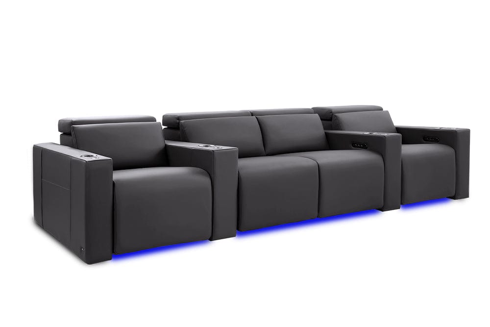 by Valencia Seating Sofa Row of 4 - Loveseat Center | Width: 124" Height: 33" Depth: 39" / Graphite Valencia Barcelona Ultimate Luxury Edition