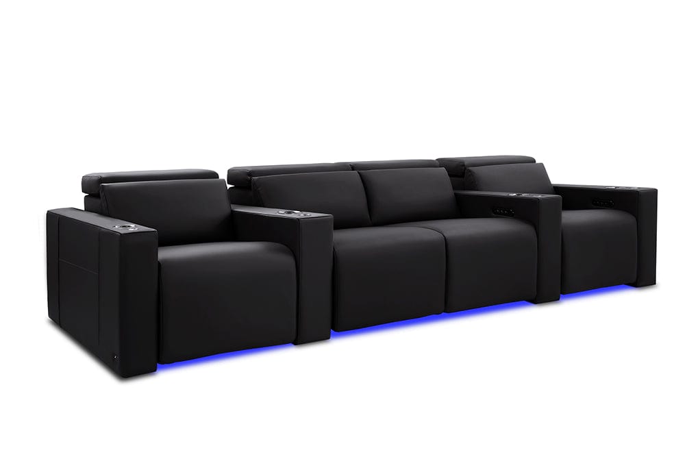 by Valencia Seating Sofa Row of 4 - Loveseat Center | Width: 124" Height: 35.5" Depth: 41" / Onyx Valencia Barcelona Ultimate Luxury Edition XL