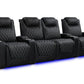 by Valencia Seating Sofa Row of 4 - Loveseat Center | Width: 124" Height: 44.5" Depth: 38" / Onyx with Silver Stitching Valencia Oslo Ultimate Edition