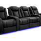 by Valencia Seating Sofa Row of 4 – Loveseat Center | Width: 129" Height: 46" Depth: 39.5 / Onyx Valencia Tuscany XL Ultimate Edition