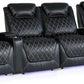 by Valencia Seating Sofa Row of 4 - Loveseat Center | Width: 130" Height: 45" Depth: 38" / MIdnight Black / Regular Spec (300 LBs Sitting Weight Limit) Valencia Oslo XL Home Theater Seating