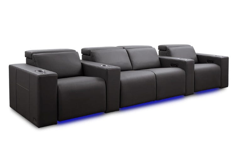 by Valencia Seating Sofa Row of 4 - Loveseat Center | Width: 144" Height: 33" Depth: 39" / Graphite Valencia Barcelona Grand Ultimate Luxury Edition