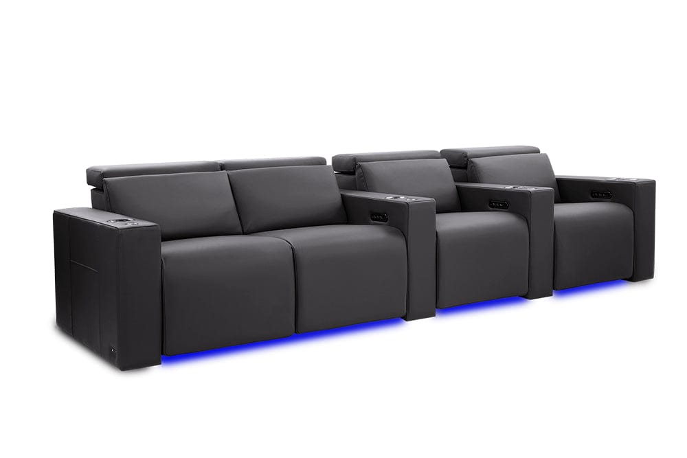 by Valencia Seating Sofa Row of 4 - Loveseat Left | Width: 124" Height: 33" Depth: 39" / Graphite Valencia Barcelona Ultimate Luxury Edition