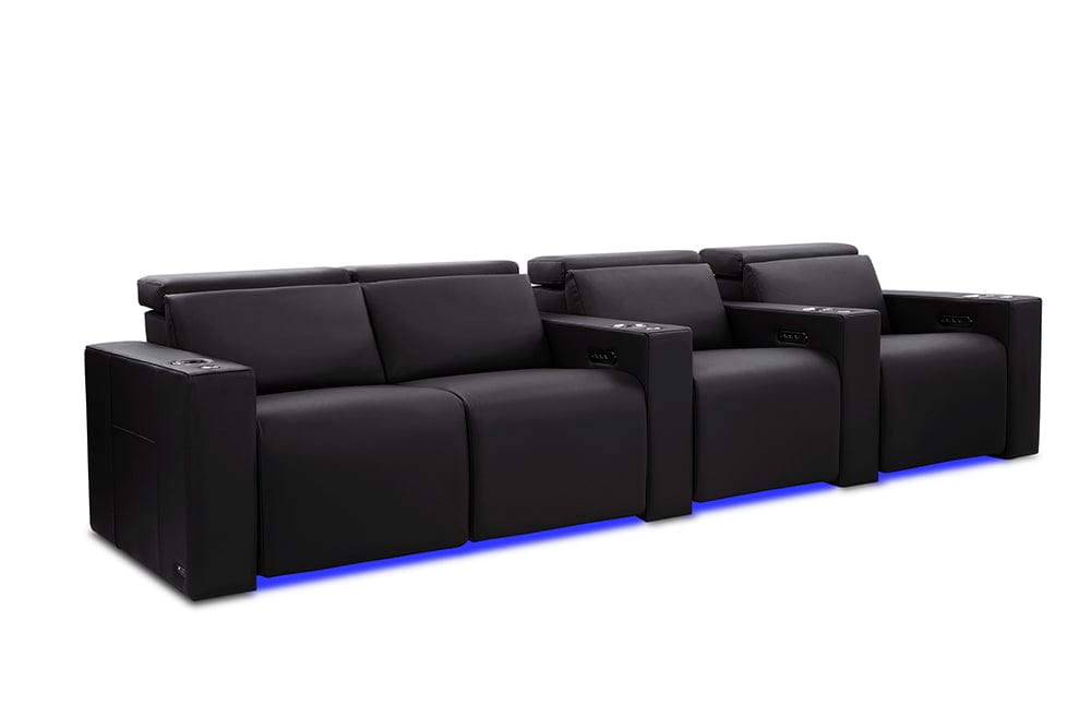 by Valencia Seating Sofa Row of 4 - Loveseat Left | Width: 124" Height: 35.5" Depth: 41" / Onyx Valencia Barcelona Ultimate Luxury Edition XL