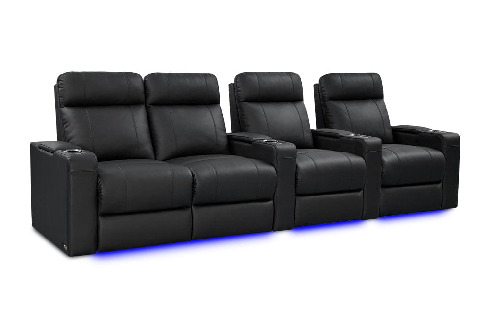 by Valencia Seating Sofa Row of 4 - Loveseat Left | Width: 124" Height: 42" Depth: 38.75" / Onyx Valencia Piacenza Luxury Edition
