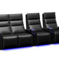 by Valencia Seating Sofa Row of 4 – Loveseat Left | Width: 126" Height: 47" Depth: 34" / Carbon Black Valencia Monza Carbon Fiber Home Theater Seating