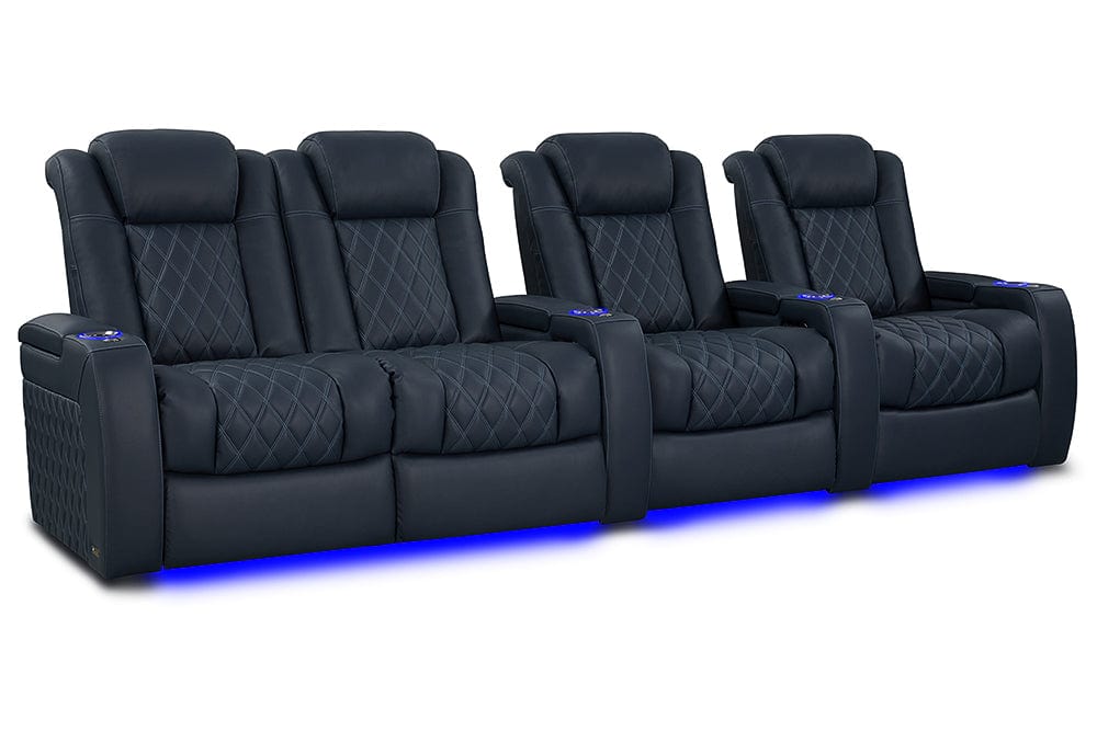 by Valencia Seating Sofa Row of 4 – Loveseat Left | Width: 129" Height: 46" Depth: 39.5" / Moonlight Blue Valencia Tuscany XL Luxury Edition