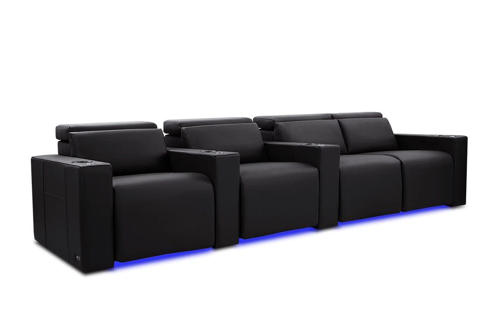 by Valencia Seating Sofa Row of 4 - Loveseat Right | Width: 116" Height: 35.5" Depth: 41.5" / Black Valencia Barcelona Home Theater Seating