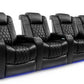 by Valencia Seating Sofa Row of 4 – Loveseat Right | Width: 123" Height: 43.5" Depth: 39.25" / Midnight Black Valencia Tuscany Home Theater Seating