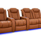 by Valencia Seating Sofa Row of 4 – Loveseat Right | Width: 123" Height: 43.5" Depth: 39.75" / Royal Cognac Valencia Tuscany Ultimate Edition