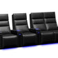 by Valencia Seating Sofa Row of 4 – Loveseat Right | Width: 126" Height: 47" Depth: 34" / Carbon Black Valencia Monza Carbon Fiber Home Theater Seating