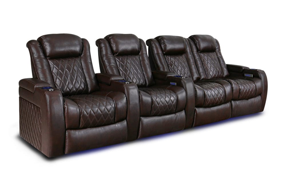 by Valencia Seating Sofa Row of 4 | Loveseat Right | Width: 129" Height: 46" Depth: 39.5" / Dark Chocolate / Regular Spec (300LB Sitting Weight Limit) Valencia Tuscany XL