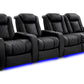 by Valencia Seating Sofa Row of 4 – Loveseat Right | Width: 129" Height: 46" Depth: 39.5" / Onyx Valencia Tuscany XL Luxury Edition
