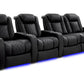 by Valencia Seating Sofa Row of 4 – Loveseat Right | Width: 129" Height: 46" Depth: 39.5" / Onyx Valencia Tuscany XL Ultimate Edition