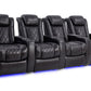 by Valencia Seating Sofa Row of 4 | Width: 118" Height: 43.5" Depth: 39.25" / Midnight Black Valencia Tuscany Slim Home Theater Seating