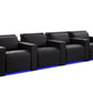 by Valencia Seating Sofa Row of 4 | Width: 122" Height: 35.5" Depth: 41.5" / Black Valencia Barcelona Home Theater Seating
