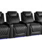 by Valencia Seating Sofa Row of 4 | Width: 130.75" Height: 42.75" Depth: 38" / Midnight Black Valencia Oslo Home Theater Seating