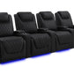 by Valencia Seating Sofa Row of 4 | Width: 130.75" Height: 44.5" Depth: 39" / Onyx Valencia Oslo Luxury Edition