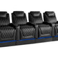 by Valencia Seating Sofa Row of 4 | Width: 130.75” Height: 49.75” Depth: 38” / Midnight Black Valencia Oslo Theater Seating With Risers