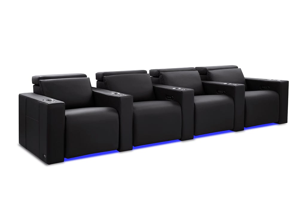 by Valencia Seating Sofa Row of 4 | Width: 131" Height: 35.5" Depth: 41" / Onyx Valencia Barcelona Ultimate Luxury Edition XL