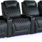 by Valencia Seating Sofa Row of 4 | Width: 136.5" Height: 45" Depth: 38" / MIdnight Black / Regular Spec (300 LBs Sitting Weight Limit) Valencia Oslo XL Home Theater Seating
