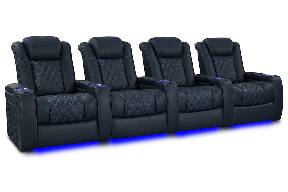 by Valencia Seating Sofa Row of 4 | Width: 136" Height: 46" Depth: 39.5" / Moonlight Blue Valencia Tuscany XL Luxury Edition