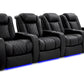 by Valencia Seating Sofa Row of 4 | Width: 136" Height: 46" Depth: 39.5" / Onyx Valencia Tuscany XL Luxury Edition