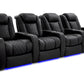 by Valencia Seating Sofa Row of 4 | Width: 136" Height: 46" Depth: 39.5" / Onyx Valencia Tuscany XL Ultimate Edition