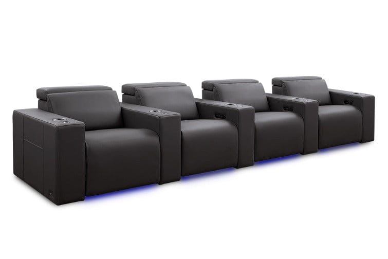 by Valencia Seating Sofa Row of 4 | Width: 153.5" Height: 33" Depth: 39" / Graphite Valencia Barcelona Grand Ultimate Luxury Edition