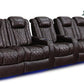 by Valencia Seating Sofa Row of 5 Double Loveseat with Single Center - Width: 147" Height: 43.5" Depth: 39.25" / Dark Chocolate Valencia Tuscany Home Theater Seating