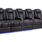 by Valencia Seating Sofa Row of 5 Loveseat Left - Width: 140" Height: 43.5" Depth: 39.25" / Midnight Black Valencia Tuscany Slim Home Theater Seating