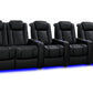 by Valencia Seating Sofa Row of 5 Loveseat Left | Width: 140" Height: 43.5" Depth: 40" / Onyx Valencia Tuscany Slim Ultimate Luxury Edition