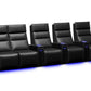 by Valencia Seating Sofa Row of 5 Loveseat Left - Width: 157.5" Height: 47" Depth: 34" / Carbon Black Valencia Monza Carbon Fiber Home Theater Seating