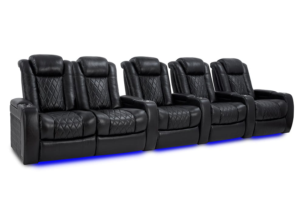 by Valencia Seating Sofa Row of 5 | Loveseat Left | Width: 161.25" Height: 46" Depth: 39.5" / Midnight Black / Regular Spec (300LB Sitting Weight Limit) Valencia Tuscany XL