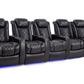 by Valencia Seating Sofa Row of 5 Loveseat Right - Width: 140" Height: 43.5" Depth: 39.25" / Midnight Black Valencia Tuscany Slim Home Theater Seating