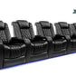 by Valencia Seating Sofa Row of 5 Loveseat Right - Width: 153.75" Height: 43.5" Depth: 39.25" / Midnight Black Valencia Tuscany Home Theater Seating