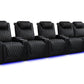 by Valencia Seating Sofa Row of 5 - Loveseat Right | Width: 155" Height: 44.5" Depth: 38" / Onyx with Silver Stitching Valencia Oslo Ultimate Edition