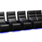 by Valencia Seating Sofa Row of 5 Loveseat Right - Width: 157.5" Height: 47" Depth: 34" / Carbon Black Valencia Monza Carbon Fiber Home Theater Seating