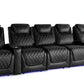 by Valencia Seating Sofa Row of 5 – Set of 3 Center | Width: 148.75" Height: 42.75" Depth: 38" / Midnight Black Valencia Oslo Home Theater Seating