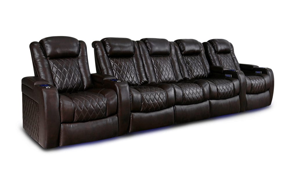 by Valencia Seating Sofa Row of 5 | Set of 3 Loveseat Center | Width: 160" Height: 46" Depth: 39.5" / Dark Chocolate / Regular Spec (300LB Sitting Weight Limit) Valencia Tuscany XL