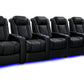 by Valencia Seating Sofa Row of 5 | Width: 146" Height: 43.5" Depth: 40" / Onyx Valencia Tuscany Slim Ultimate Luxury Edition