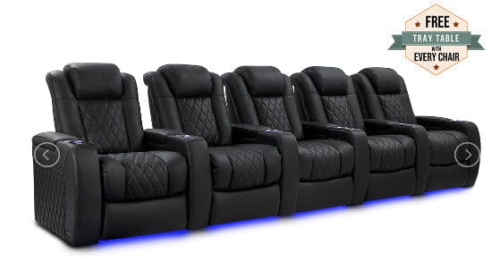 by Valencia Seating Sofa Row of 5 | Width: 160.5" Height: 43.5" Depth: 40" / Onyx Valencia Tuscany Luxury Edition