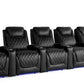 by Valencia Seating Sofa Row of 5 | Width: 161.75" Height: 42.75" Depth: 38" / Midnight Black Valencia Oslo Home Theater Seating